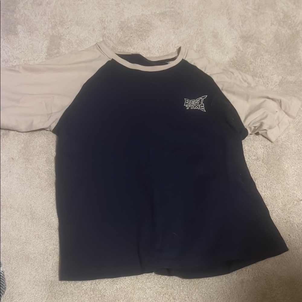 Navy and Beige Raglan T-Shirt